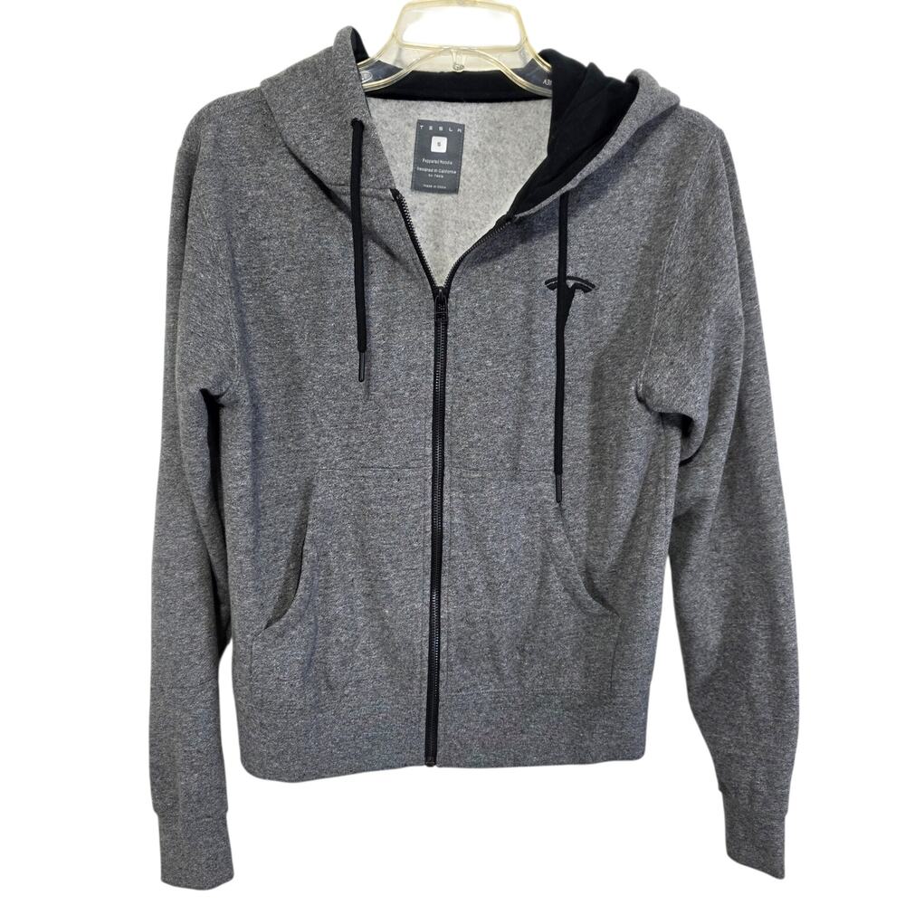 Tesla Womens Full Zip Peppered Full Zip Hoodie Small